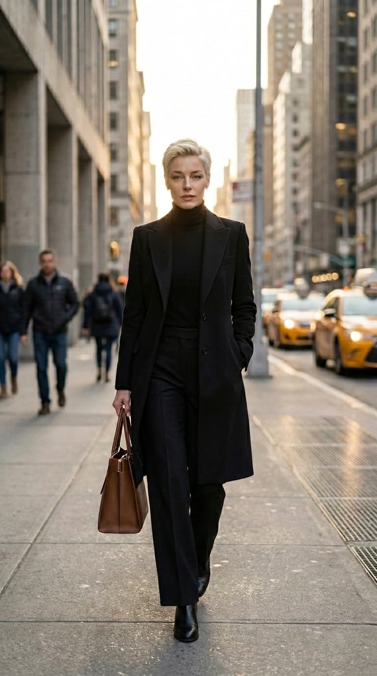 Nora Keld cammina in una strada di città